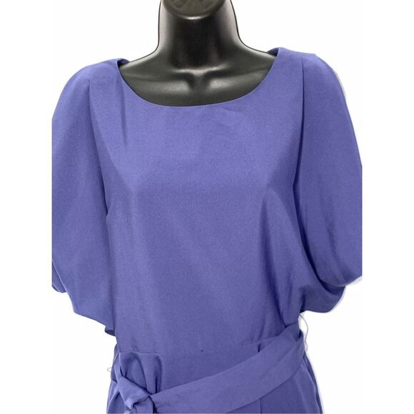 C. Luce Short Cold Shoulder Tie Waist Cut Out Back Mini Dress Blue Size Small - Picture 2 of 9